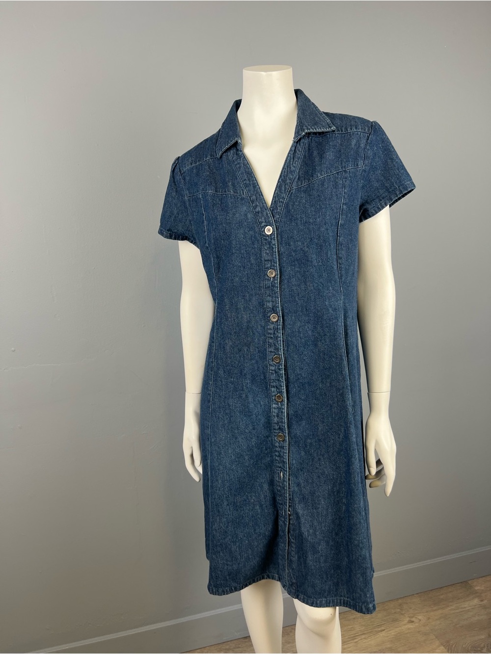 Northern Reflections 100% cotton Classic Indigo Denim Shirt Dress - Blue